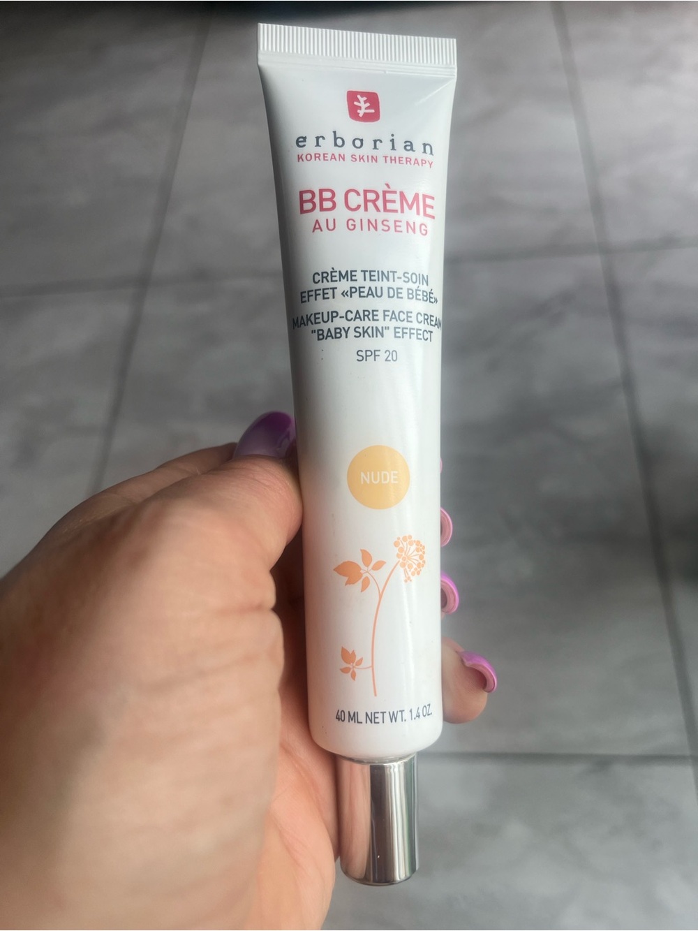 Erborian BB Crème Au Ginseng Nude - Makeup-Care Face Cream SPF 20 color “nude” - Picture 2 of 4